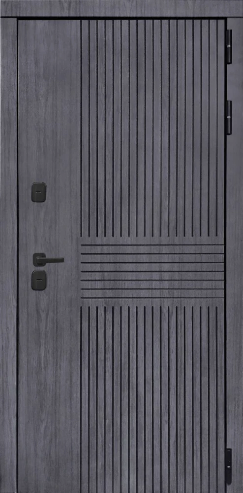 Входная дверь ДвериПРО Берген ФЛ-659 (12мм, Нуссбаум+черная патина винорит) DPRO226059 внешняя сторона